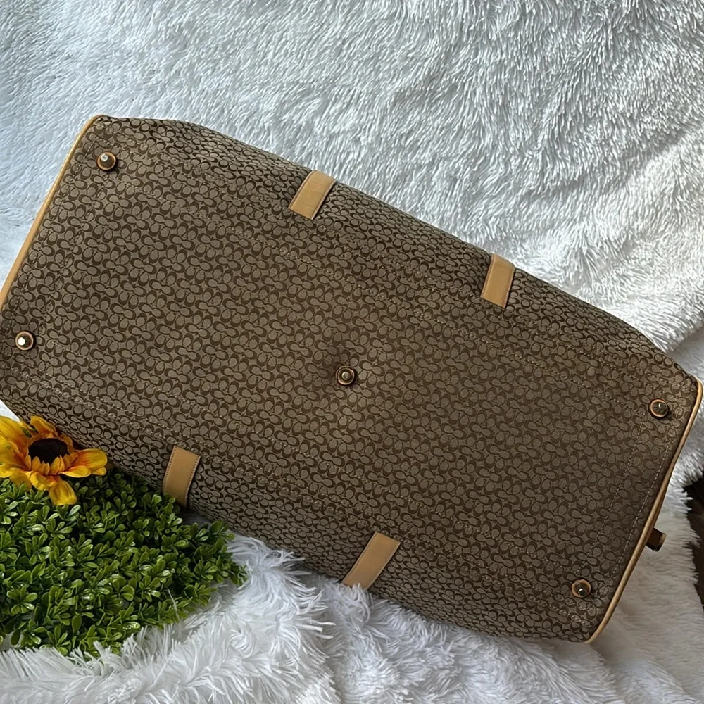 Coach Vintage Signature C Canvas & Vachetta Leather Travel Bag - Picture 10 of 16